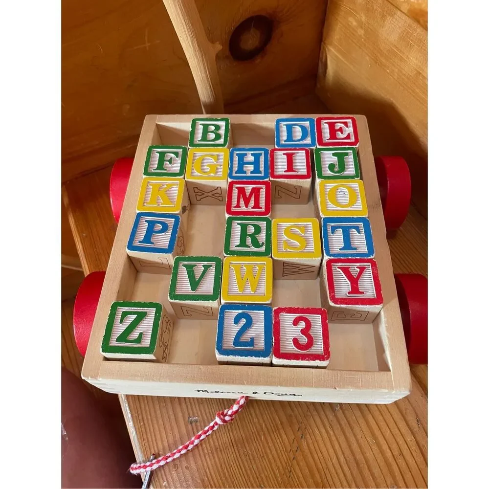 Melissa & Doug Wooden 123/ABC Blocks